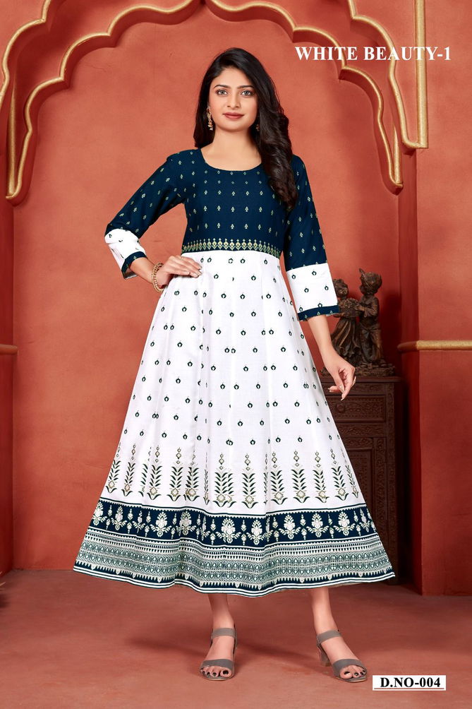 White Beauty Vol 1 By Banwery Printed Kurtis Catalog